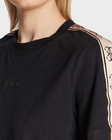 Guess Logo Şeritli Bisiktlet Yaka Tshirt Jet Black