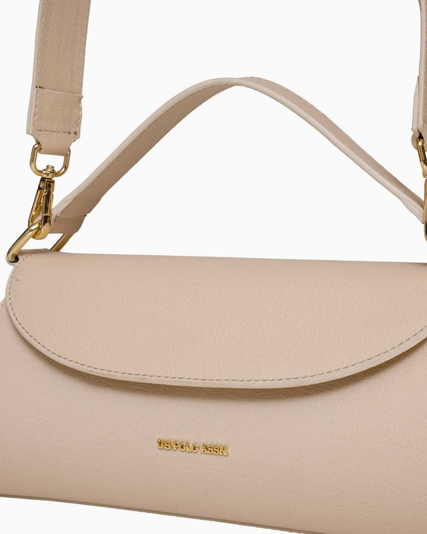 Us Polo Assn Mıknatıs Kapaklı El Çantası Bej