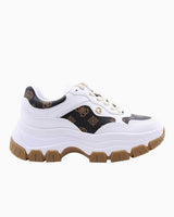 Guess Logolu Kalın Tabanlı Sneaker White Brown