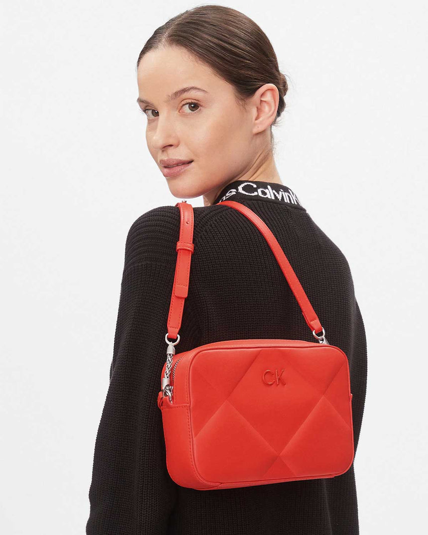 Calvin Klein Re-Lock Quılt Çapraz Askılı Kadın Çantası Orange