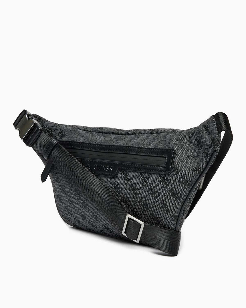 Guess Milano Maxi Monogram Bel Çantası Coal Black