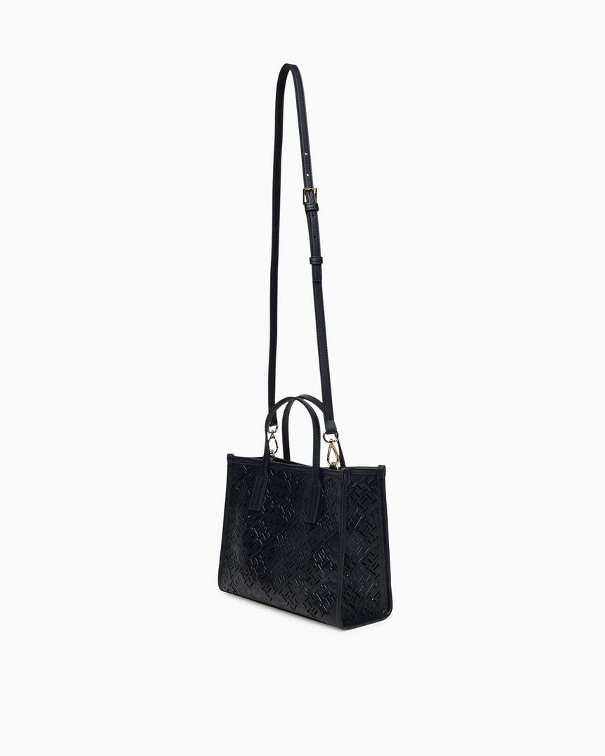 Tommy Hilfiger Monologo Desenli Şehirli Kadın Tote Çanta Space Blue