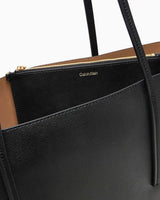 Calvin Klein Foıl Logo Kadın Tote W/Pouch Çanta Black/Toasted Coconut