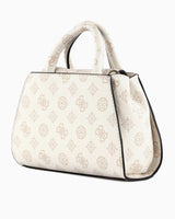 Guess Nelka Mini Satchel El Çantası Cream Logo