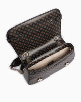 Guess Eliette Flap Logo Omuz Çantası Mocha Logo