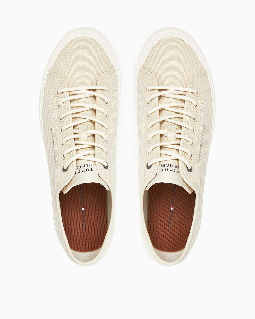 Tommy Hilfiger Güçlendirilmiş Kanvas Erkek Sneaker Newsprint