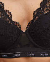 Guess Jane Padded Logo Yazı Detaylı Sütyen Jet Black A996
