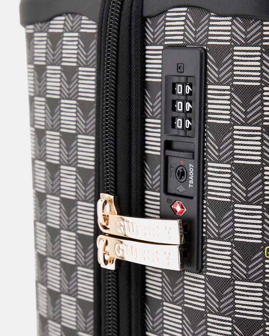 Guess Wilder 18 In 8-Wheeler Kabin Boy Valiz Black Logo