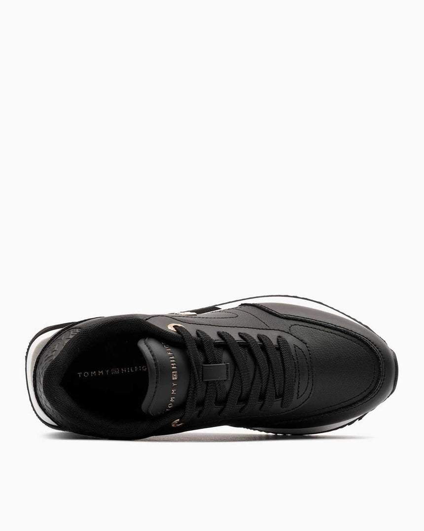 Tommy Hilfiger Elevated Essent Runner Monogram Kadın Sneaker Black