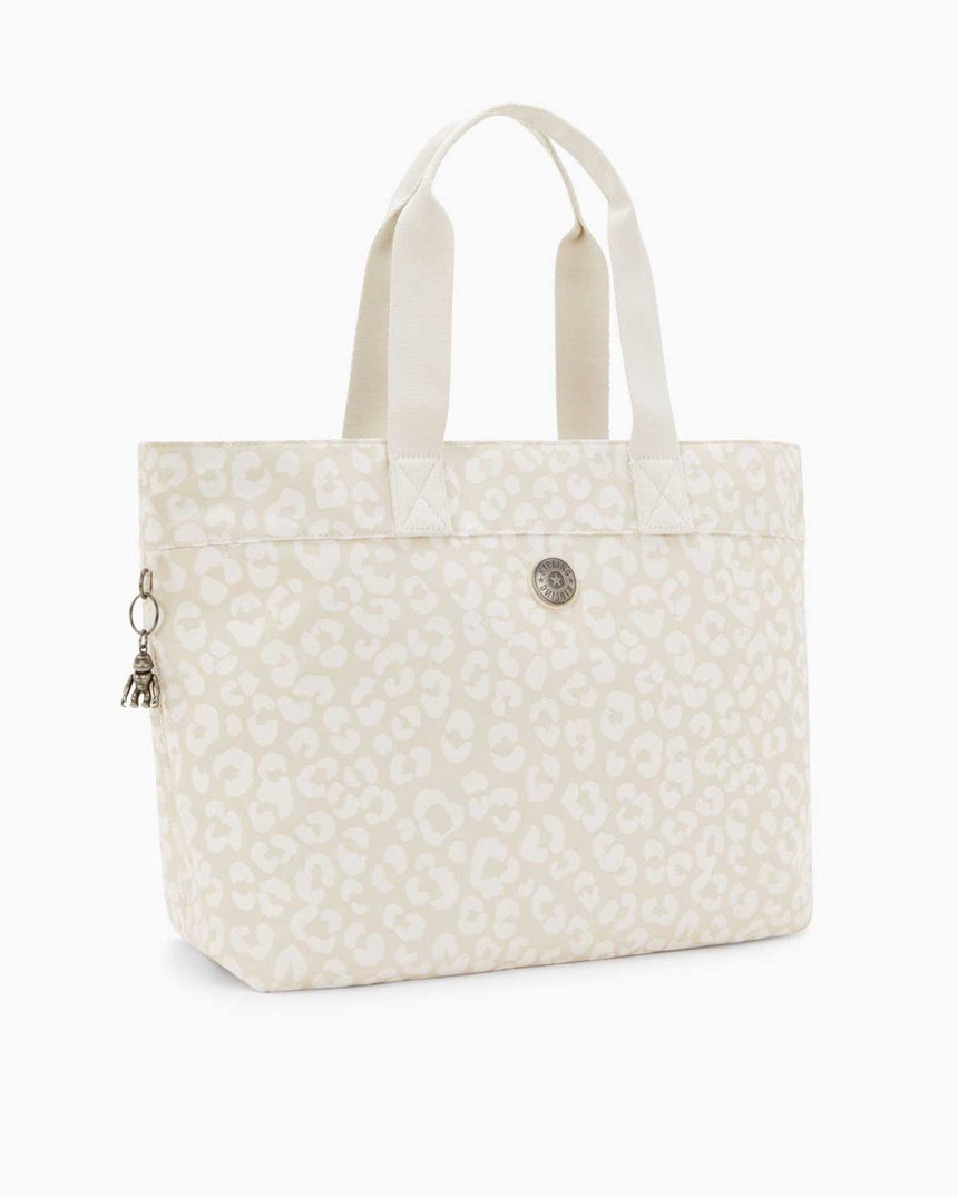 Kipling Colissa Elevated Jacquard Omuz Çantası White Cheetah