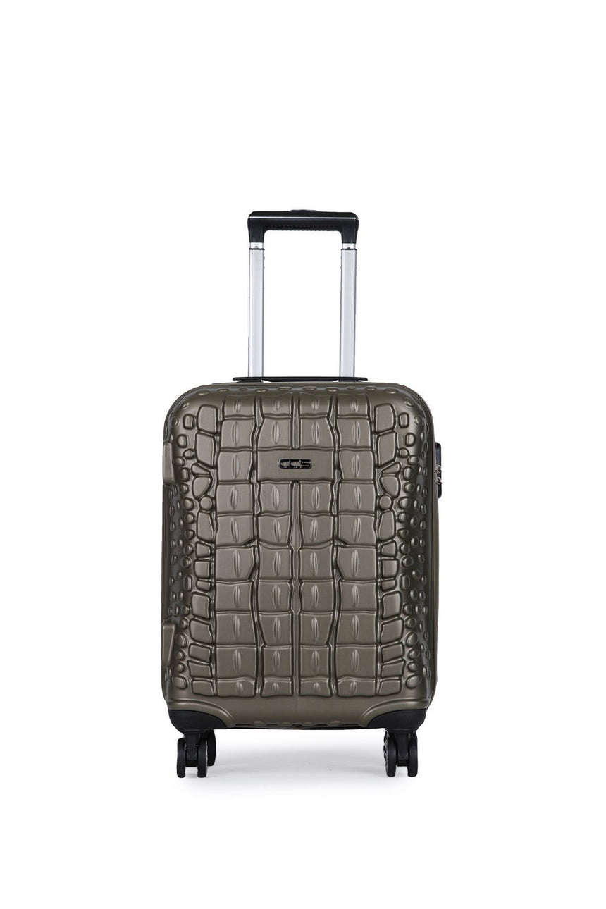 ÇÇS Kroko Kabartma Yüzey Kabin Boy Valiz Yeşil