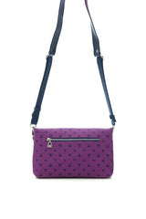 Benetton Logo Baskılı Çapraz Askılı Kadın Çantası Mürdüm - Lacivert