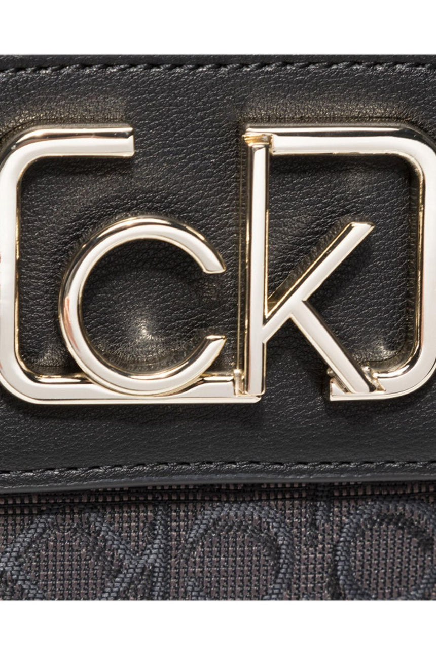 Calvin Klein Flap Top Handle Md J Black Mix