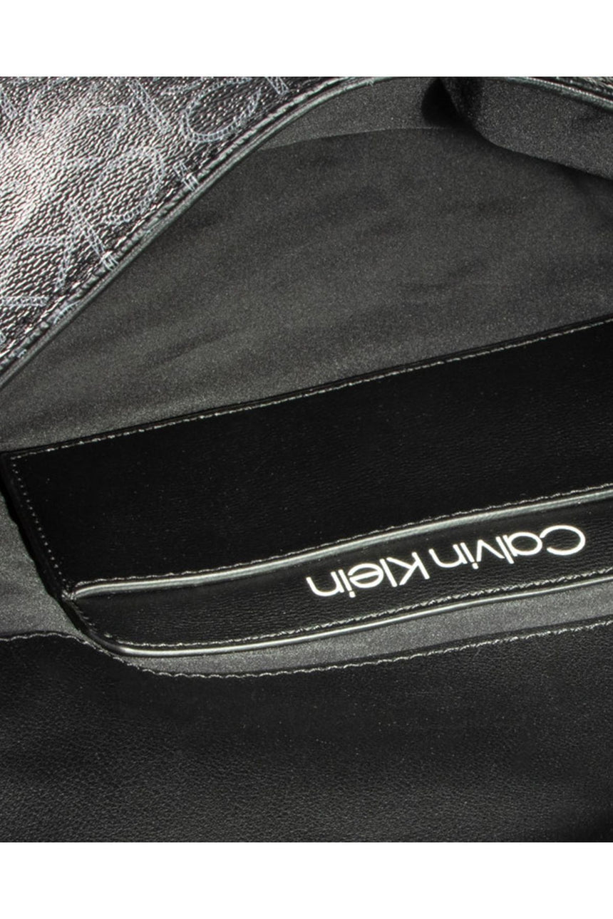 Calvin Klein Ew Conv Flap Md Çapraz Askılı Kadın Çantası Black Mono Mix