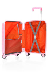 ÇÇS Diagonol Çizgili 75 cm Büyük Boy Valiz Pembe