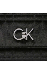 Calvin Klein Re-Lock Ew Conv Xbody Velvet Çapraz Askılı Kadın Çantası CK Black