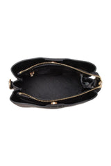 Benetton Çıt Çıtlı Monogram Çapraz Askılı Kadın Çantası Siyah