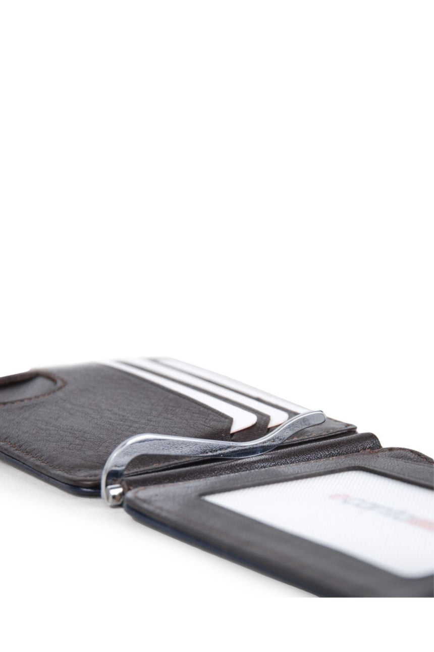 Grande Banknot Tutucu Mini El Portföyü Lacivert - Kahve