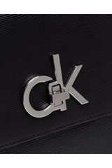 Calvin Klein Ew Conv Flap Xbody Md Eyelets Kadın Omuz Çantası Black