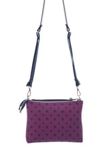 Benetton Mini Logo Baskılı Çapraz Askılı Kadın Çantası Mürdüm - Lacivert