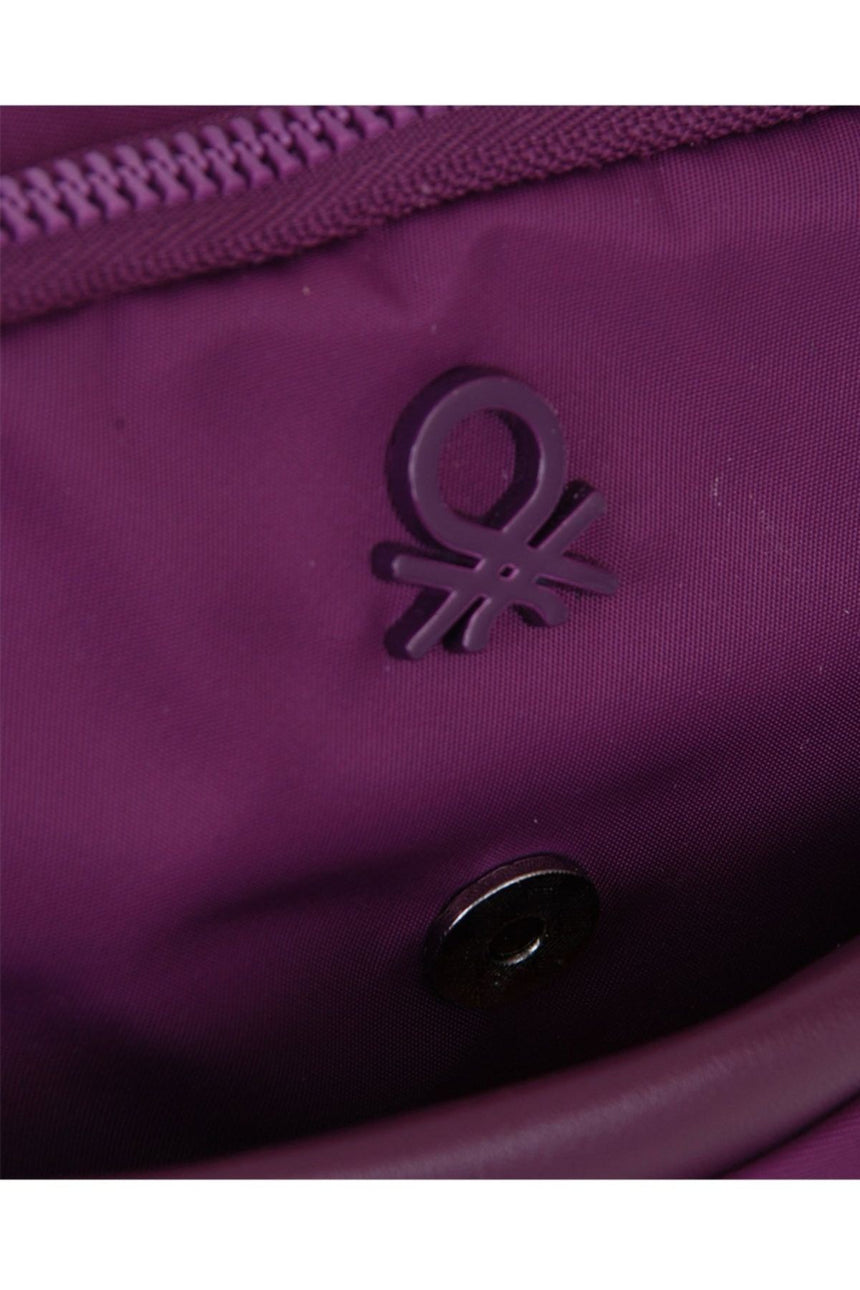 Benetton Dört Bölmeli Çapraz Askılı Kadın Çantası Mürdüm