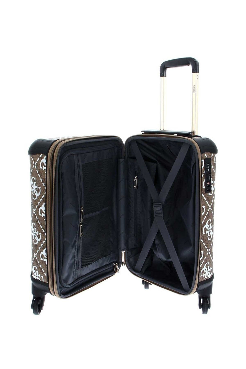 Guess Wilder 18 In 4-Wheel Kabin boy Valiz White Multi