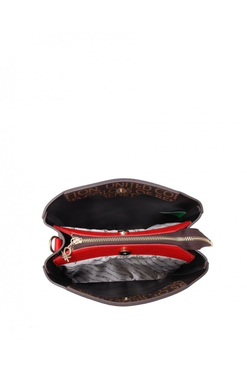 Benetton Mono Çapraz Askılı Kadın Çantası Platin - Siyah