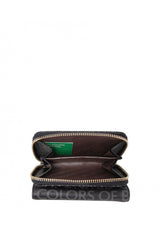 Benetton Logo Baskılı Mini Kadın Cüzdanı Siyah