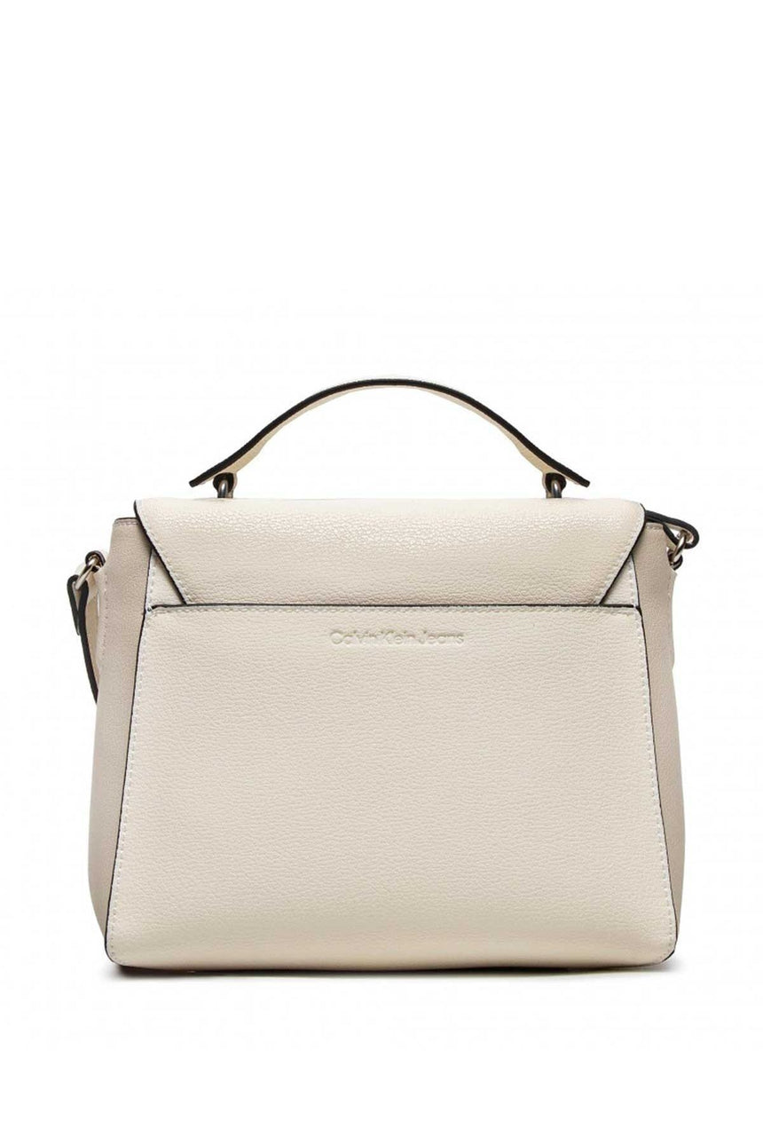 Calvin Klein Minimal Monogram Mini Top Handle Kadın Askılı Omuz Çantası Warm White - Egshell