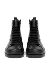 Camper Hakiki Deri Brutus Fermuarlı Kadın Bot Siyah