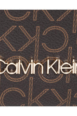 Calvin Klein Saddle Bag W/Chain Çapraz Askılı Kadın Çantası Brown Mono Mix