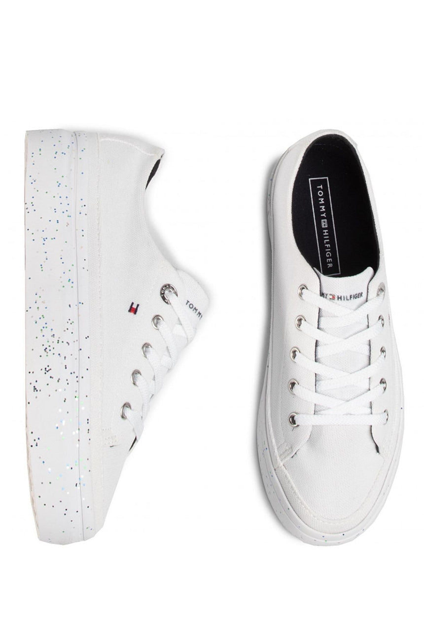 Tommy Hilfiger Glitter Flatform Sneaker Kadın Ayakkabı White