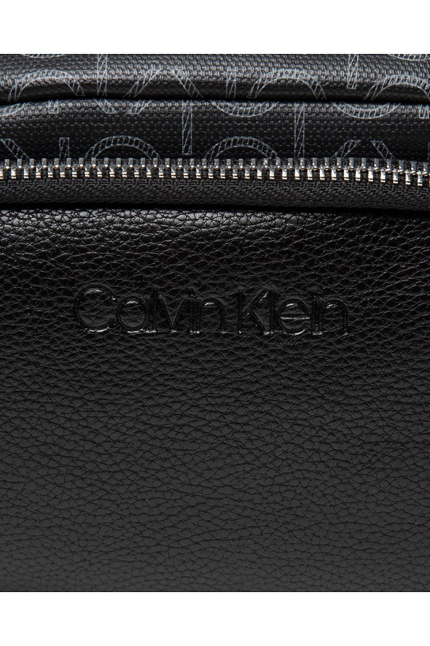 Calvin Klein Monogram Trimmed Erkek Bel Çantası Black Mono Mix
