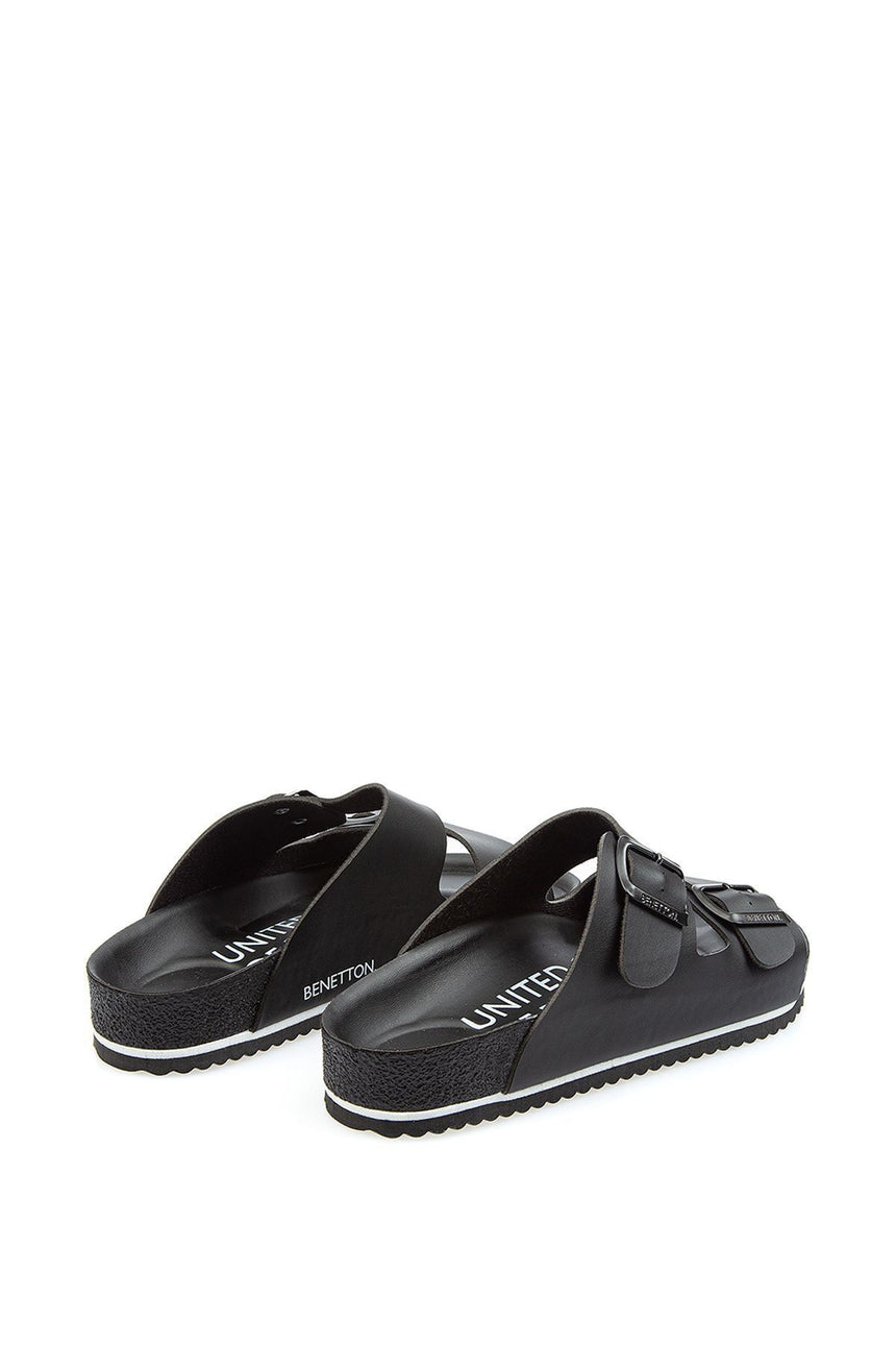 Benetton Bağcıklı Erkek Terlik Siyah