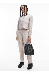 Calvin Klein Büzgülü Kapanan Logo Askılı Kadın Omuz Çantası Black