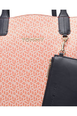 Tommy Hilfiger Iconic Tommy Tote Monogram Kadın Kol Çantası Island Coral