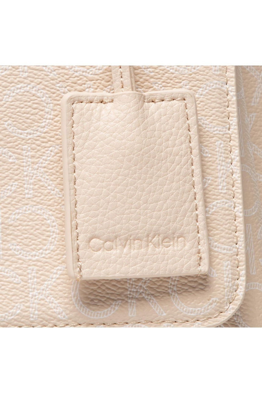 Calvin Klein Dressed Top Handle Bag Md Mono Kadın Askılı Omuz Çantası Sand Mono