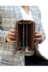 Benetton Logo Baskılı Large Kadın Cüzdanı Kahve - Taba