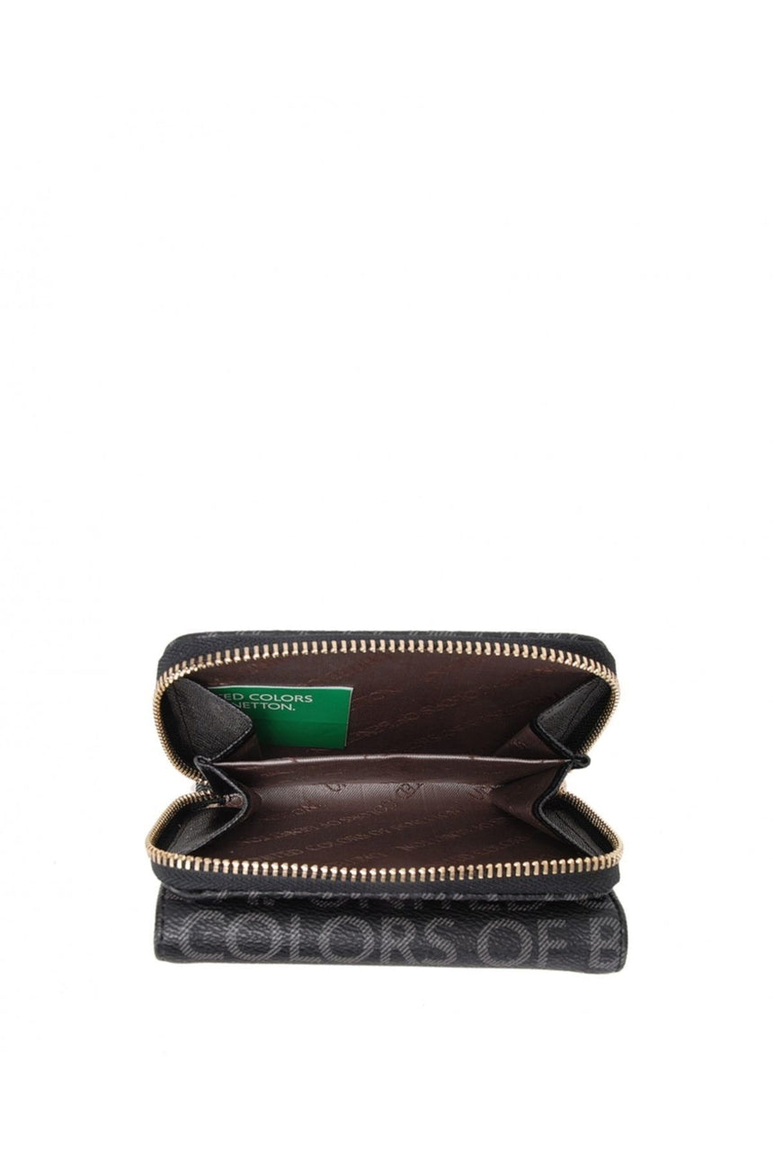 Benetton Logo Baskılı Mini Kadın Cüzdanı Kahve - Taba