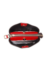 Benetton Çıt Çıtlı Monogram Çapraz Askılı Kadın Çantası Kahve - Kırmızı