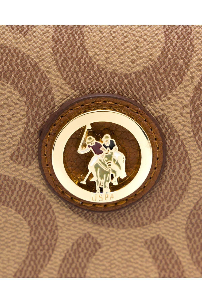 U.s Polo Assn Tek Bölmeli Kadın Çapraz Askılı Çanta Koyu Bej - Taba