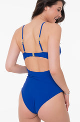 Calvin Klein One Piece Swim Askılı Mayo Blue