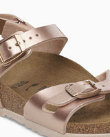 Birkenstock Rio Kids BF Electric Metallic Çift Bantlı Çocuk Sandalet Copper
