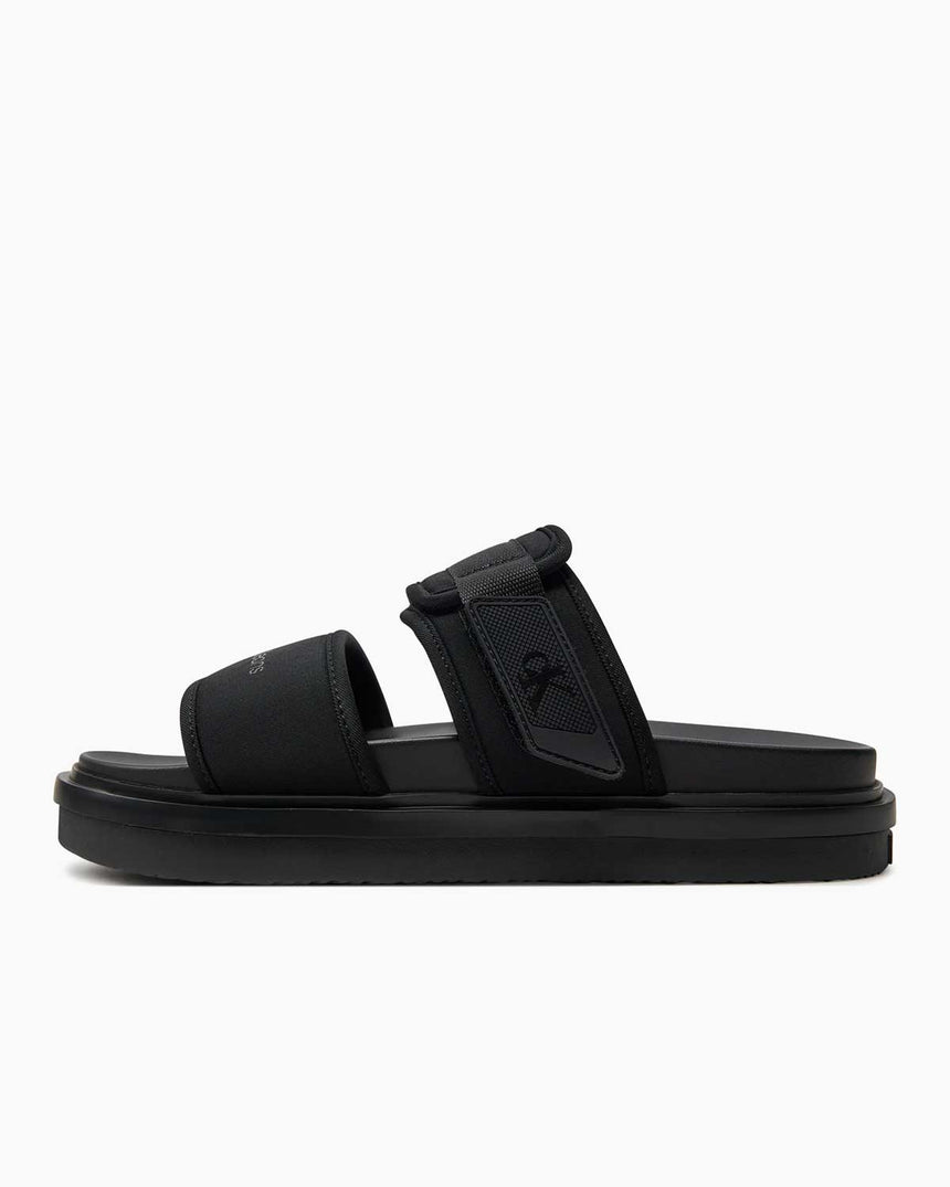 Calvin Klein Double Bar Logolu Sandalet Triple Black