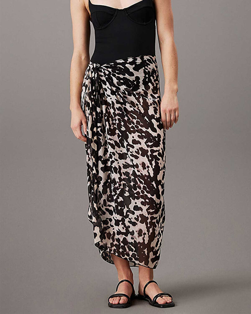 Calvin Klein Print Desenli Pareo Black