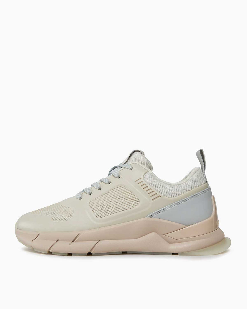 Calvin Klein Lace Up Runner - Caged Kadın Sneaker Dk Ecru/Pearl Grey