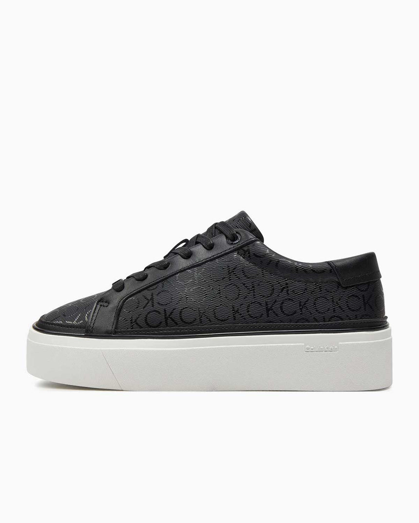 Calvin Klein Flatform Cup Lace Up Mono Sneakers Black