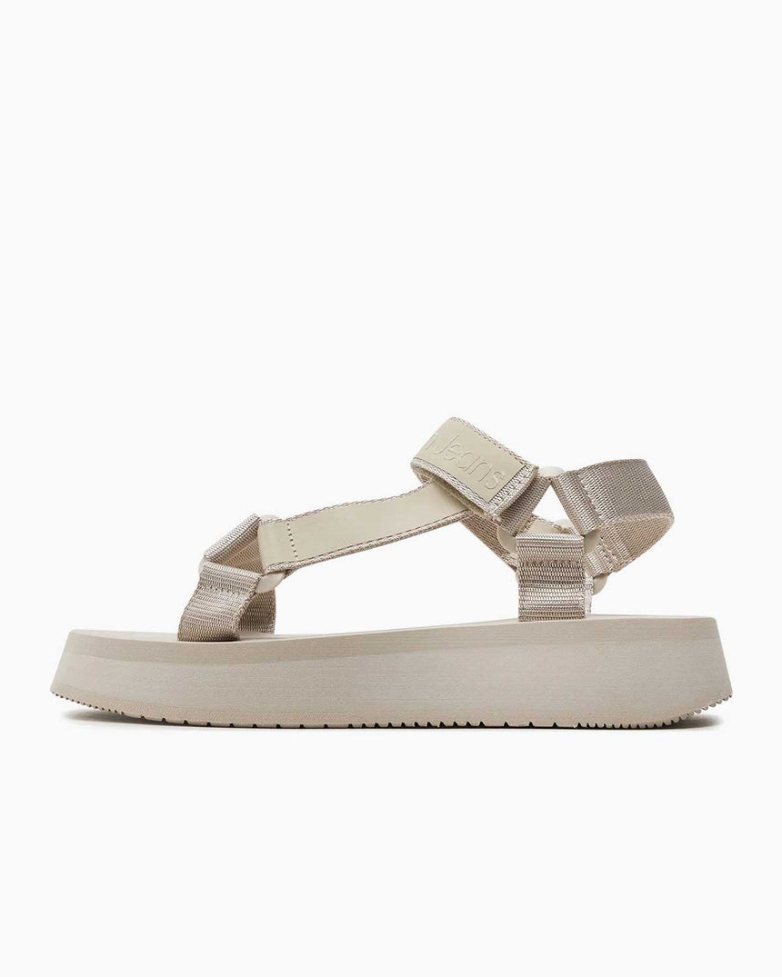 Calvin Klein Velcro Flat Sandalet Eggshell