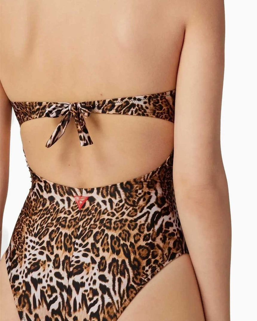 Guess One Pıece Kadın Mayo Iconıc Leopard Combo