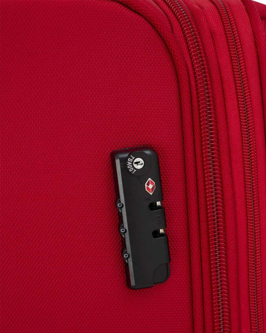 Us Polo Assn Şerit Detaylı Orta Boy Valiz Kırmızı
